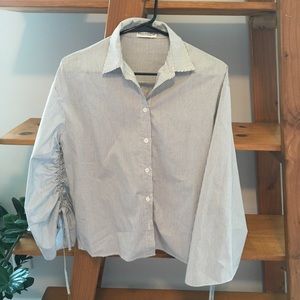 Striped bell sleeve shirt